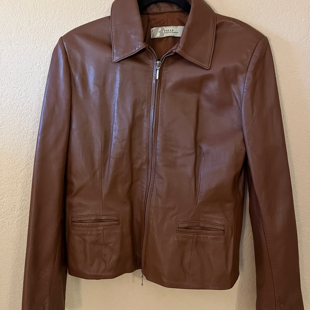 Vintage Belle Brown Leather Jacket